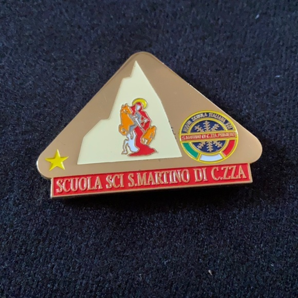 Vintage Scuola Sci San Martino Di Castrozza Italy Ski School Enamel Pin